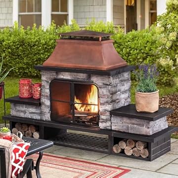 patio wood burning fireplace