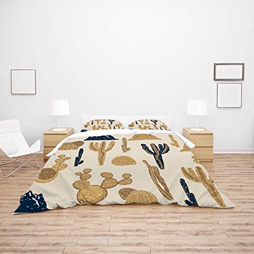 Funda de edredón de cactus para cama doble en habitaciones juveniles 4