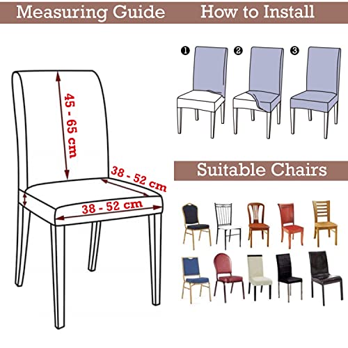Image of Hokipo Stretchable Dining Table Chair Frill Cover Set Of 1 Seat Protector Slipcovers (Ar-4091-D5) - Polyester Blend, Beige