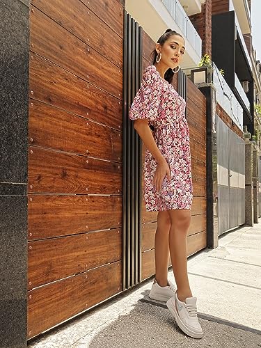 Image of OOMPH! Women's Crepe Fit and Flare Knee-Length Dress