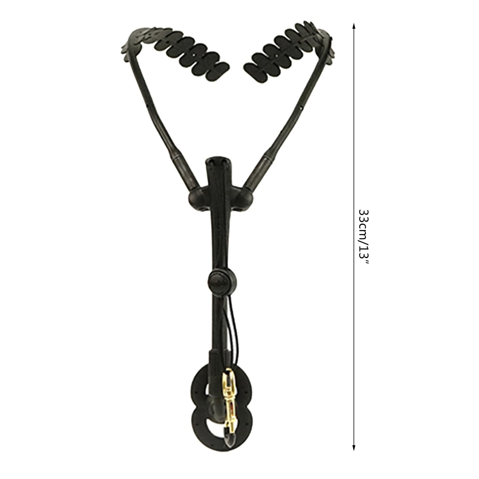 Generic Doppia tracolla per sassofono, tracolla regolabile, cinturino professionale per sassofono, nessun carico sul collo, ABS + metallo nero