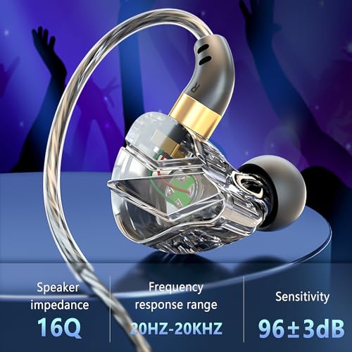 Image of KASOTT Ears Equation S16- Beryllium Dynamic Driver in Ear Monitor, HiFi Wired Earbuds, Gaming Earbuds, Hybrid IEM Earphones, IEM Cable for Bass-Lovers Musician Audiophile (3.5mm Aux, Black)
