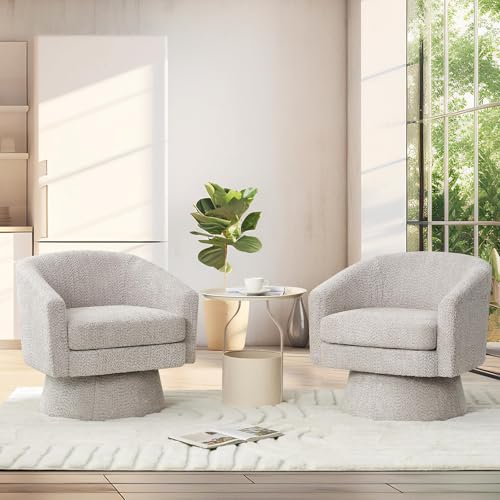 Sillón giratorio acolchado terciopelo gris claro miniatura 3
