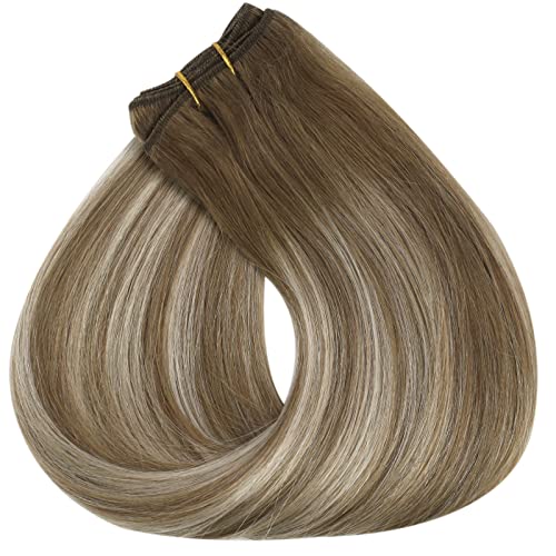 Image of Full Shine 20 Inch Human Hair Extensions Sew In, 105G Weft Extensions