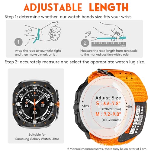 Image of Nylon Watch Band Compatible with Samsung Galaxy Watch Ultra 1 /2. | Millitary Nylon Strap Galaxy Watch Ultra -47mm for Men.