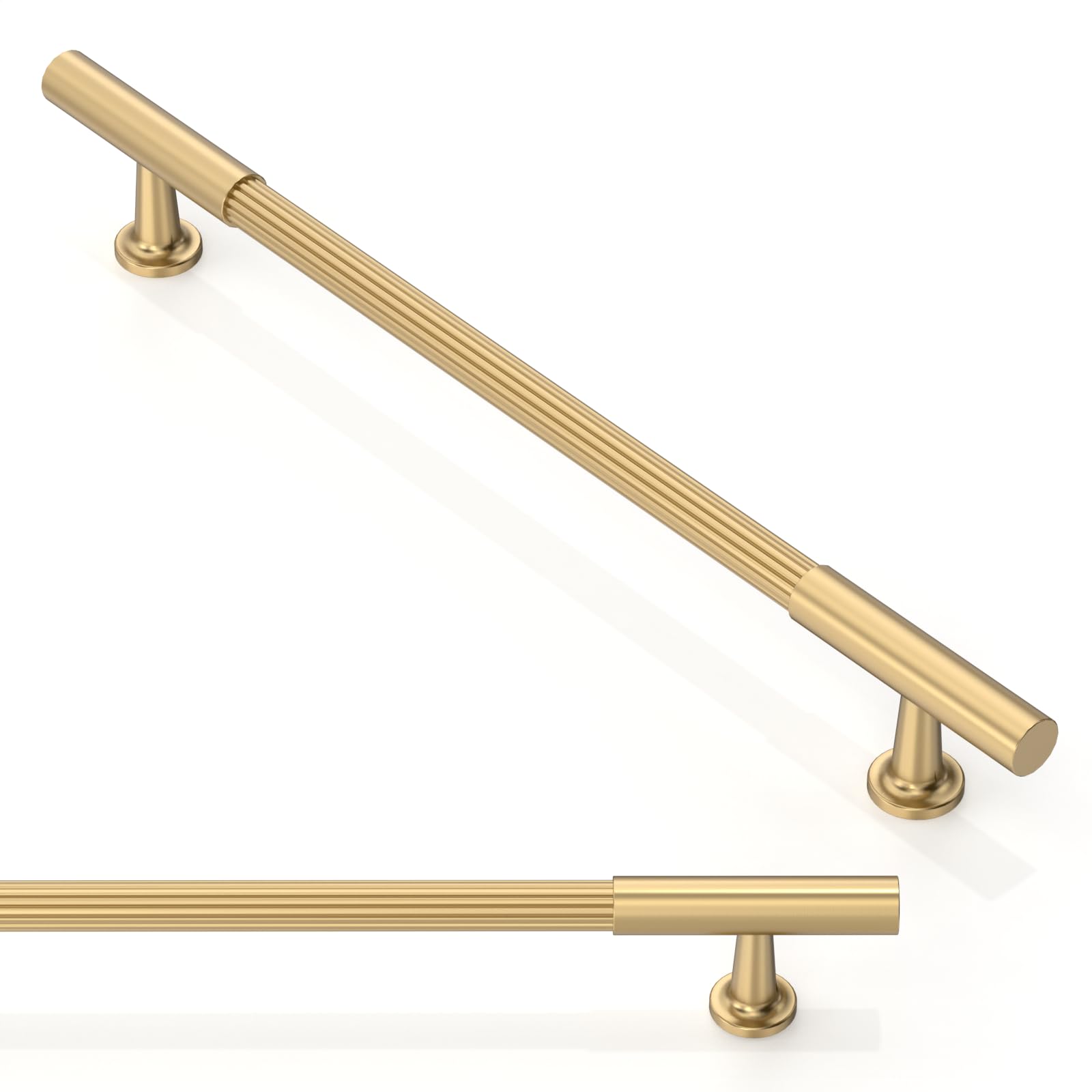 Asimerdeco 10 Pack Champagne Bronze Cabinet Pulls 7.5 Inch(192mm) Honey Bronze Kitchen Cupboard Handles Solid Heavy Duty Zinc Alloy Drawer Pulls