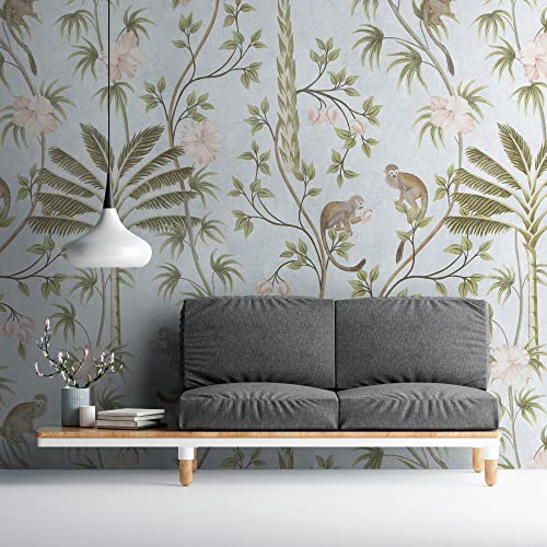 Livingwalls Jungle The Wall Non-Woven Wallpaper 1.59 m x 2.80 m Green Turquoise Grey Made in Germany 382311 382311 - Image 3