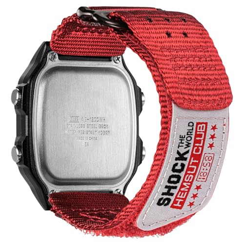 Image of Quick Release Watch Band Strap for Casio F-91W F-94W F-105W F-84W W-735H W-800H SGW-300H SGW-400H A158WA AE-1000W,18mm Leather Hook & Loop Casio strap