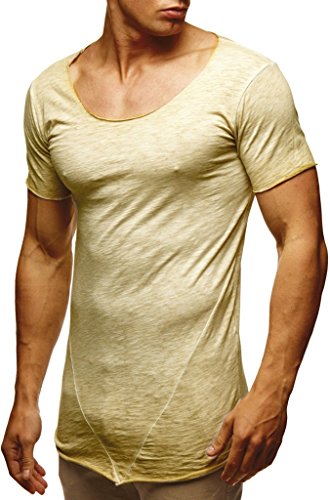 Leif Nelson Herren Sommer T-Shirt Rundhals-Ausschnitt Slim Fit...
