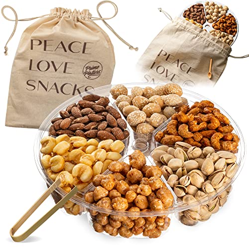 Mothers Day Nuts Gift Basket, Gourmet Nuts Assortment of 6 Different Nuts Mixes, Nut Gift Set for Birthday Gift, Sympathy, Christmas, New Years, Healthy Snack Box for Men and Women and Kids, Kosher Certified