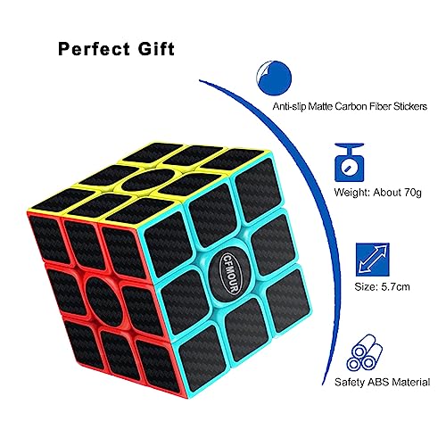 Image of CFMOUR Original Speed Cube 3x3x3, Fast Magic Cube for Kids, Smooth Carbon Fiber Cubes, Puzzle Toys