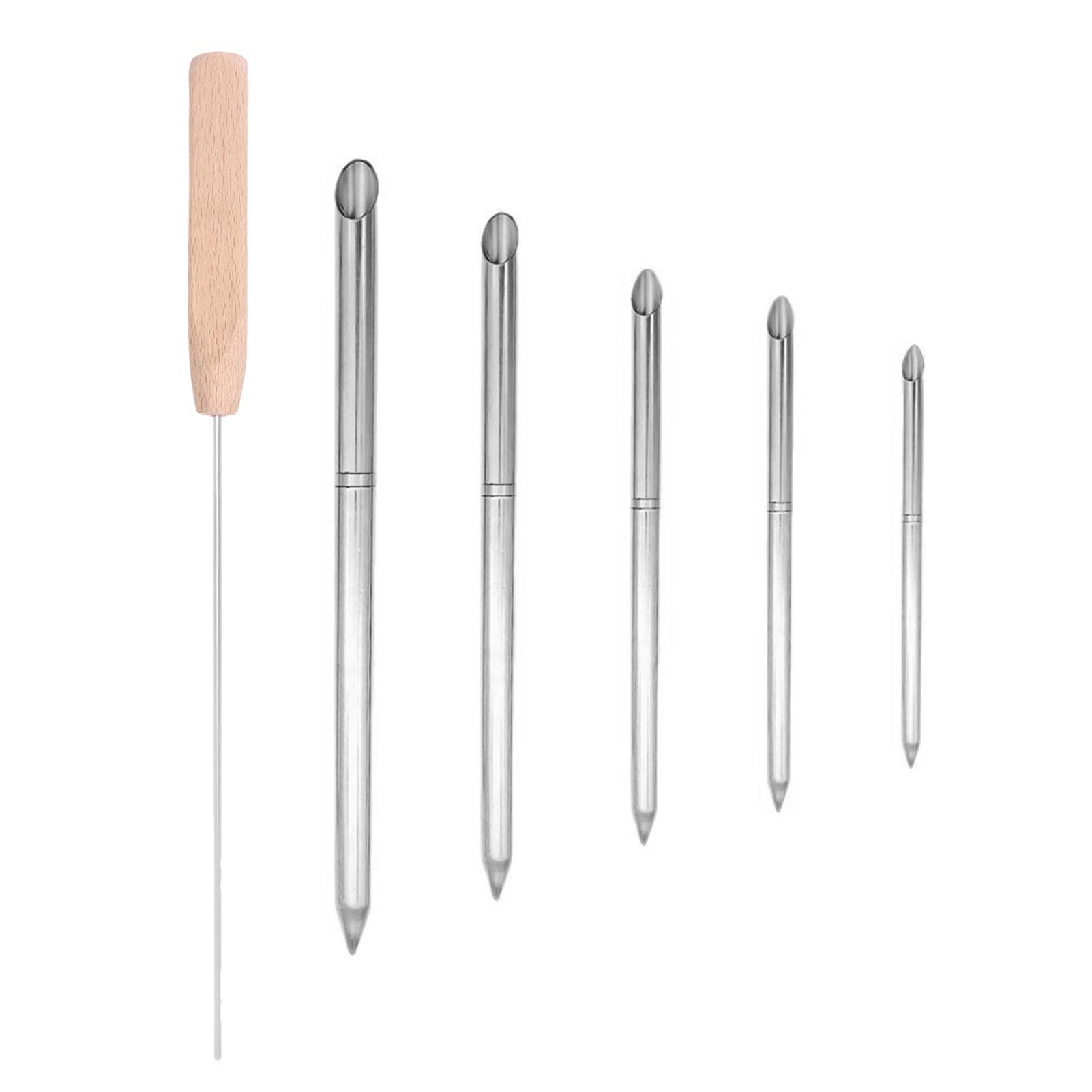 SOUUXIU Seilspleißwerkzeug-Set Seilspleiß-Set, 6-in-1 Edelstahl Flechtset für Seile Schnelles Wiederherstellen Spleißen enthält Doppelt Geflochtener Öse 1/4 5/16 3/8 7/16 1/2 und