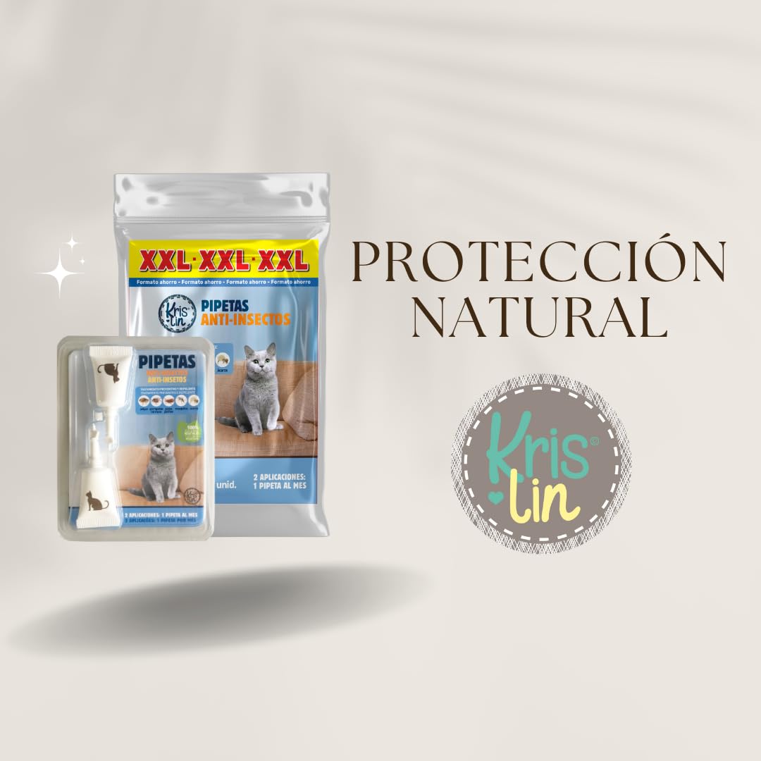 Pack de 24 Pipetas Repel para Gatos con Margosa, Geraniol Y Lavandino, contra pulgas, garrapatas e Insectos