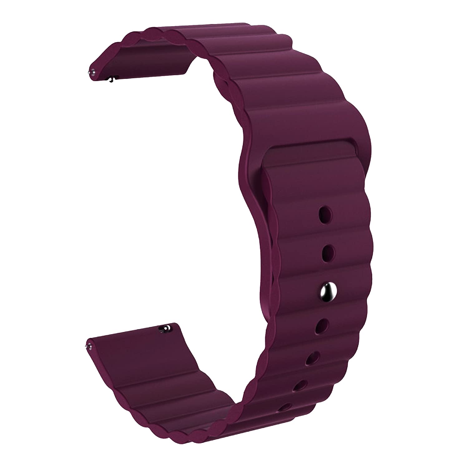 Acm Watch Strap Wave Design Silicone Belt 22mm Compatible Lg