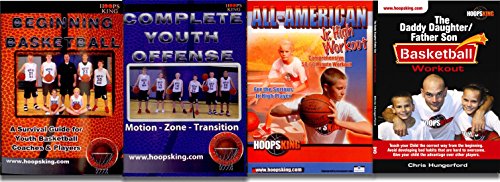 HoopsKing Youth Instructional Basketball Drills DVD Training 4 Pack - Run Great Youth Basketball Practice - Learn The Best Drills to Teach Skills