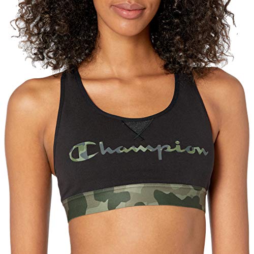 Champion Women's Sports Bra, Black/Camo, M