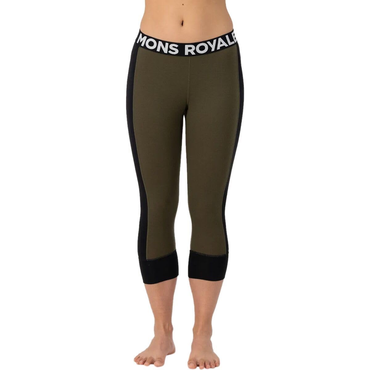 Cascade Merino Base Layer 3/4 Legging (US, Alpha, Small, Regular, Regular, Dark Olive)