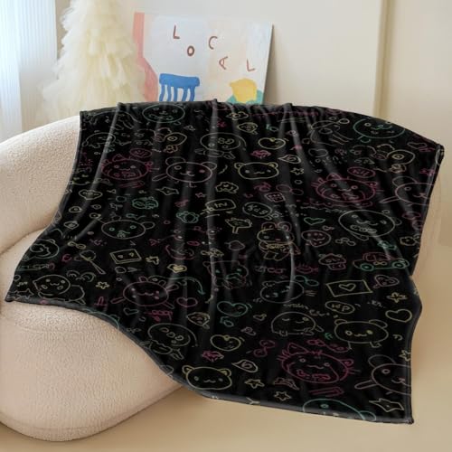 Couverture imprimée ours mignon chaude flanelle 200x200