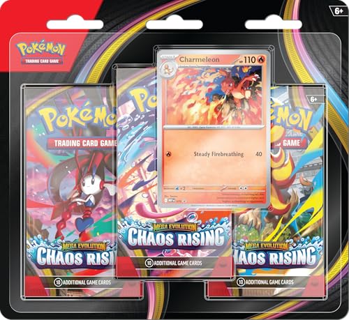 Pokémon TCG: Mega EvolutionChaos Rising Triple Pack (1 Foil Promo Card & 3 Booster Packs)