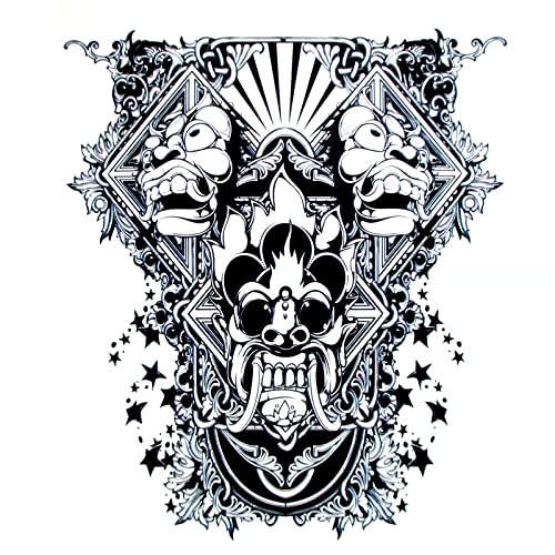 Miniatura 2 de New Evil Demon Mask Waterproof Temporary Tattoos Men Flash Tattoo Body Feminino Sleeve Tattoo Tatuajes Temporales Car Styling