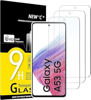 NEW'C [3 Pack Designed for Samsung Galaxy A53 5G Screen Protector Tempered Glass, Case Friendly Anti Scratch Bubble Free Ultra Resistant