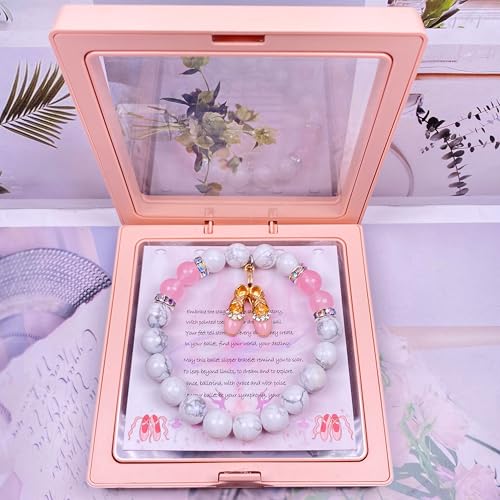 Image of Dance Recital Gifts for Girl - Natural Stone Dance Bracelet Ballerina Jewelry, Dancing School Competition Gifts for Dance Lover Ballet Teacher Friends Mate