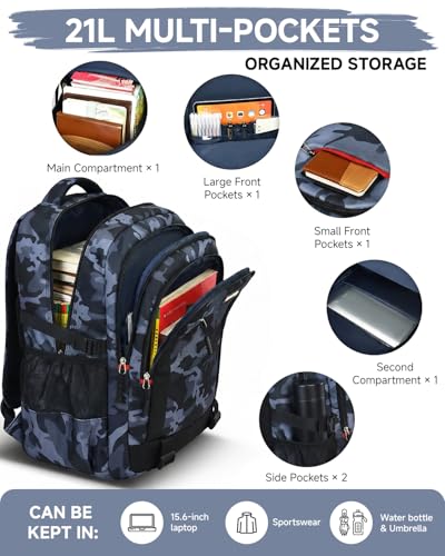 Mochila adolescente niño para escuela y viaje con camuflaje 4