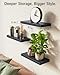 BAYKA Floating Shelves for Wall, Wall Mounted Rustic Wood Shelves for Bathroom, Bedroom, Living Room, Kitchen, Hanging Shelf for Books/Storage/Room Decor with 22lbs Capacity (Black, Set of 3, 15.7in)