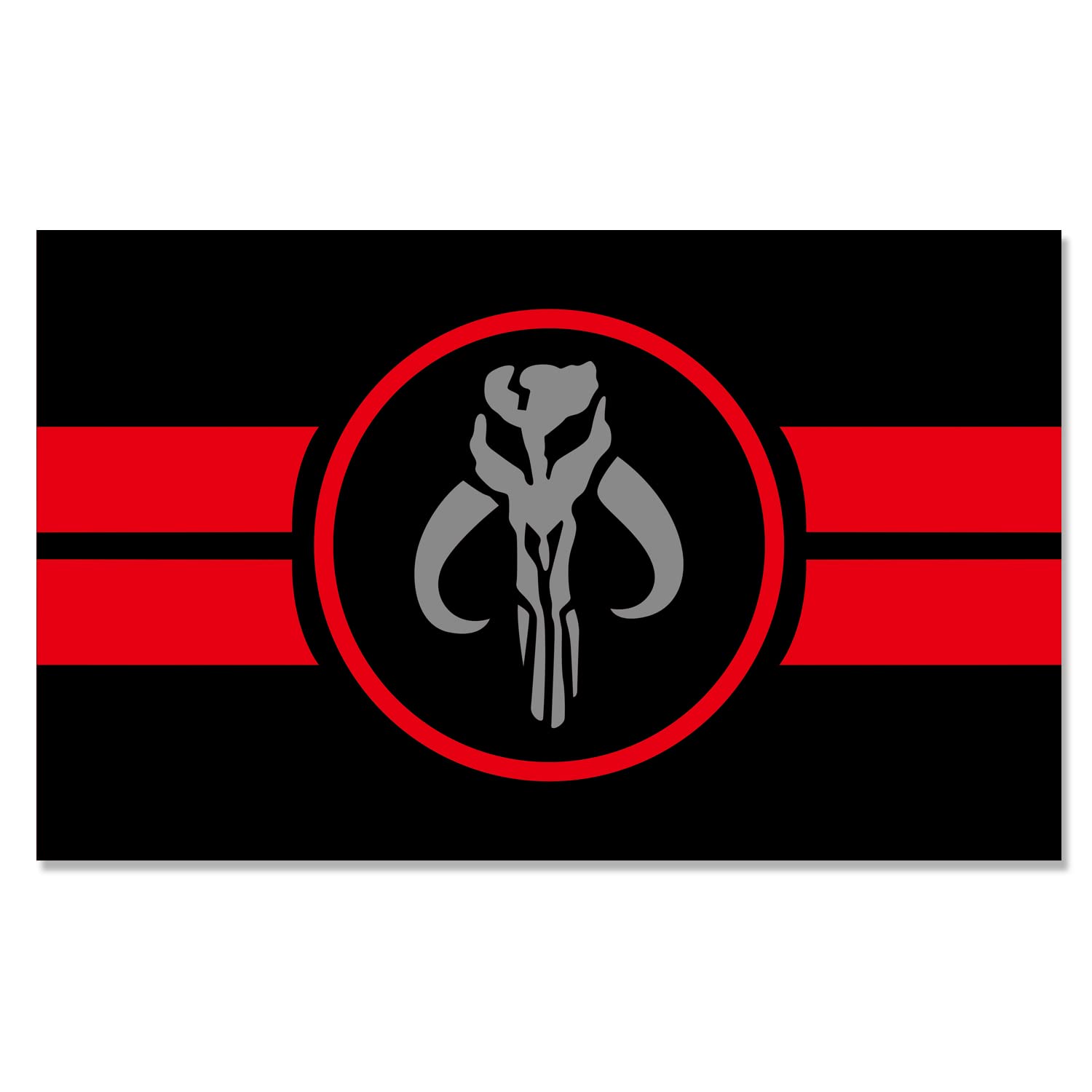 Large Mandalorian Flag Banner 3 ft x 5 ft Polyester with 2 Brass Grommets Vivid Color HD Printing Indoor Outdoor Room Man Cave Decoration (Black)
