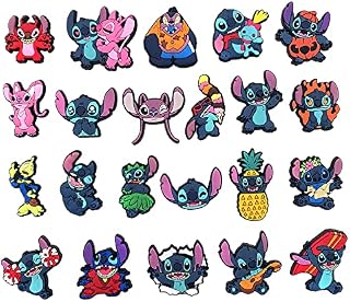 Shoe Charms for Clog Lilo Stitch Cute Shoes Decorations Wristband & Holes 22 Piece Lilo Stitch Shoe Charms Universal for Women Boys Girls Kids Teens and Party Birthday Gift