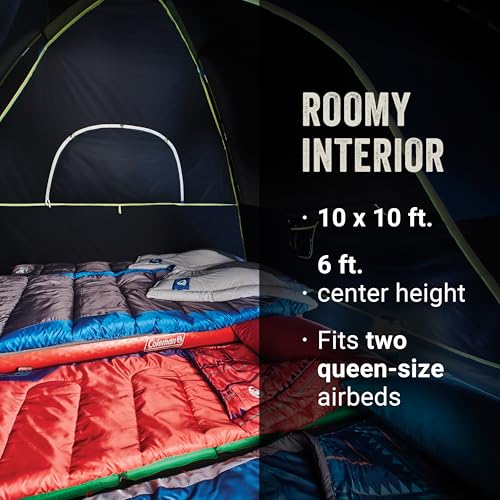 Image of Coleman Sundome Dark Room 4 /6 Person Tent, Blocks 90% of Sunlight to Keep Inside Cool, Weatherproof Tent with Rainfly Sets Up in Minutes