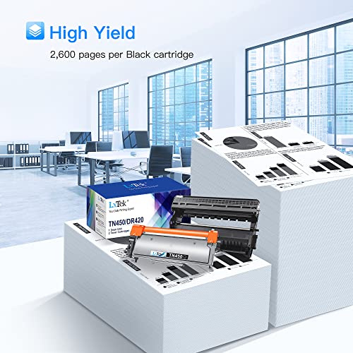 Lxtek LX_LINE_2_TN450 DR420 Compatible Toner Cartridge & Drum Unit Replacements For Brother Tn450 Tn-450 Dr420 Dr-420 To Use With Fax-2940 Fax-2840 Mfc-7240 Hl-2270Dw Printer thumb #2