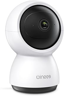winees Indoor Security Camera 2K, WiFi Pet Camera for Home Security with Sound/Human/Pet Detection, Night Vision, Motion Tracking, Pan/Tilt/Zoom for Baby Monitor/Elderly/Dog, Only Support 2.4G WiFi