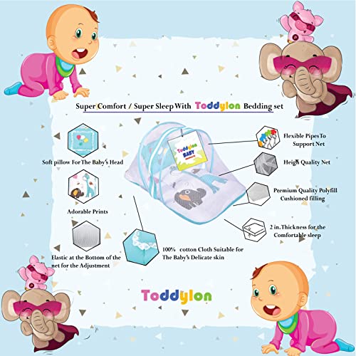Toddylon-Baby-Net-Bedding-Sleeping-Bag-Gift-Combo-0-6-Months-Blue