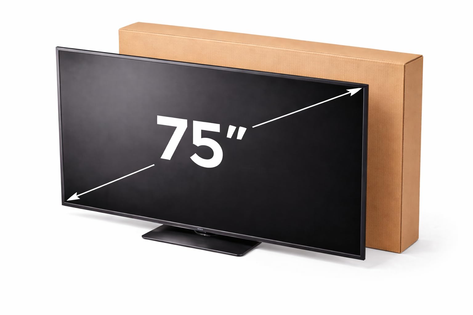 Imballaggi Point - Fernsehverpackungsbox für TV und Flachbildschirme bis zu 75 Zoll – Robust für Versand und Umzug mit Bildschirmschutzzubehör – Größe 172x100x18cm Set von 1