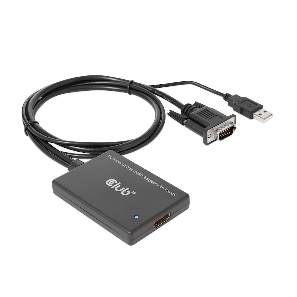 Club 3D Cac-1720 Vga And Usb Type-A To Hdmi™ Adapter With Pigtail M/B. 0.6 M 28Awg