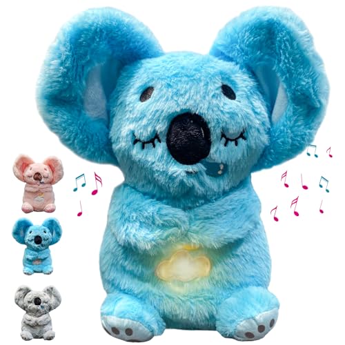 MeHoo Schlummer Koala Kuscheltier mit Rhythmischen Atembewegung, Musik und Warmes Licht, Atmender Koala Plüschtier, Baby Einschlafhilfe Neugeborenen...