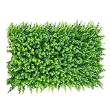 ZiStarlilife Panel de pared de césped artificial de 40 x 60 cm, valla de seto verde, alfombra decorativa para jardín, hogar, sala de estar, cafetería, hotel, decoración interior y exterior (#1)