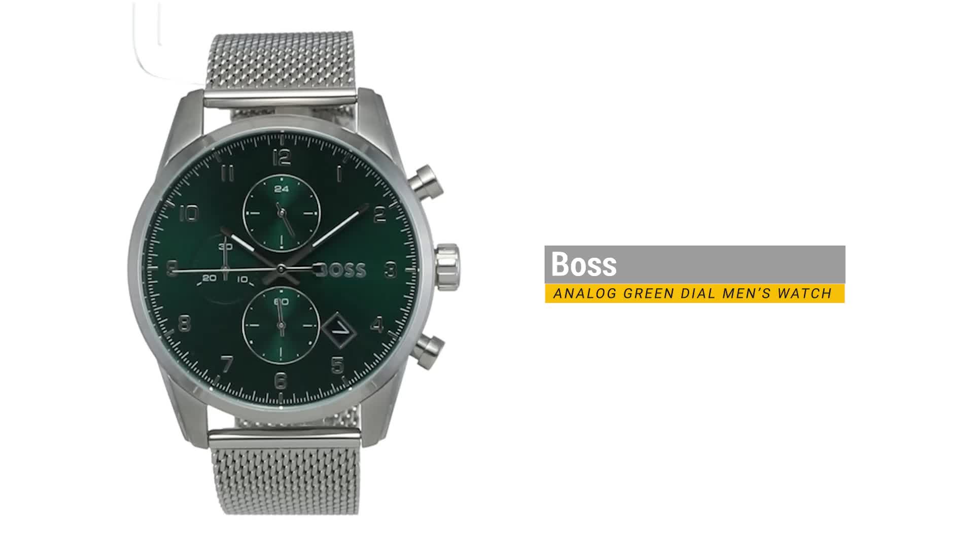 BOSS Skymaster Qtz Fashion Chrono Green Round Dial Men's Watch