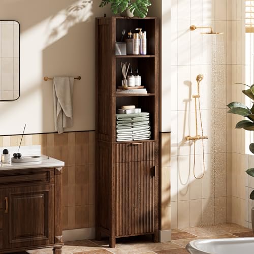 VINGLI 68' Tall Narrow Bathroom Storage Cabinet, Slim Freestanding Floor Cabinet with...