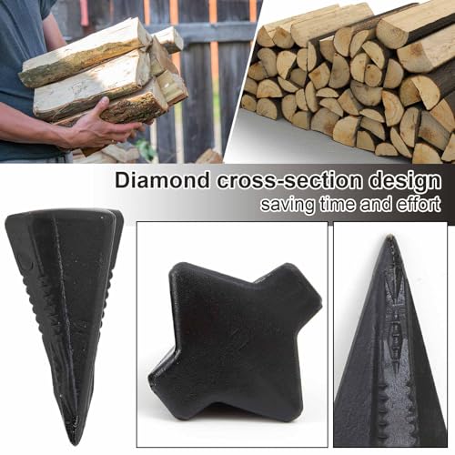 5 Lbs 1 Pcs Wood Splitting Wedges Manual Log Splitter, Black - Image 4