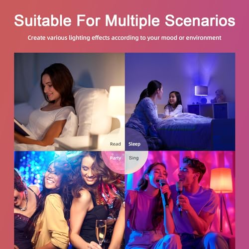 Tenmiro Smart Light Bulbs, 9W A19 Color Changing Light Bulb Work with Alexa, Google Assistant & Google Home, Music Sync WiFi & Bluetooth LED Bulbs Dimmable 800LM - Image 7