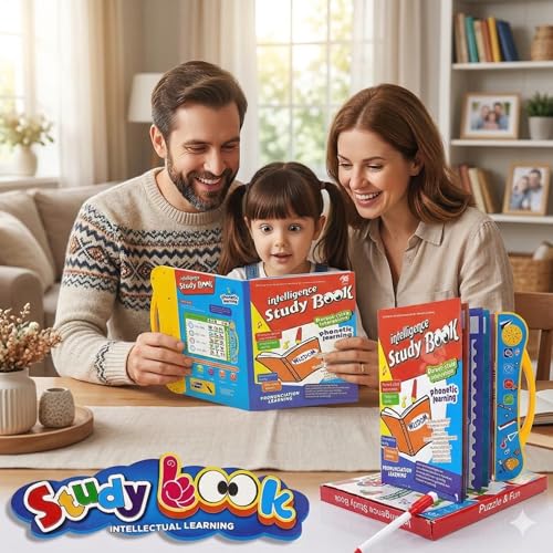 Image of Alphabet Learning Book for Kids - Interactive Talking Sound Book with Music | ABC Letters, Numbers&Shapes Educational Toy | Boys Girls Flash Card Book