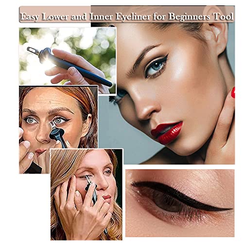 Aaiffey Eyeliner Applicator Kit, Eyeliner Guide With Eyeliner Cream Reusable Silicone Eye Liner Tool Waterproof Long Lasting Eyeliner Easy No-Skip Eyeliner (Eyeliner Tool +Brown Eyeliner Creams) #TOP4