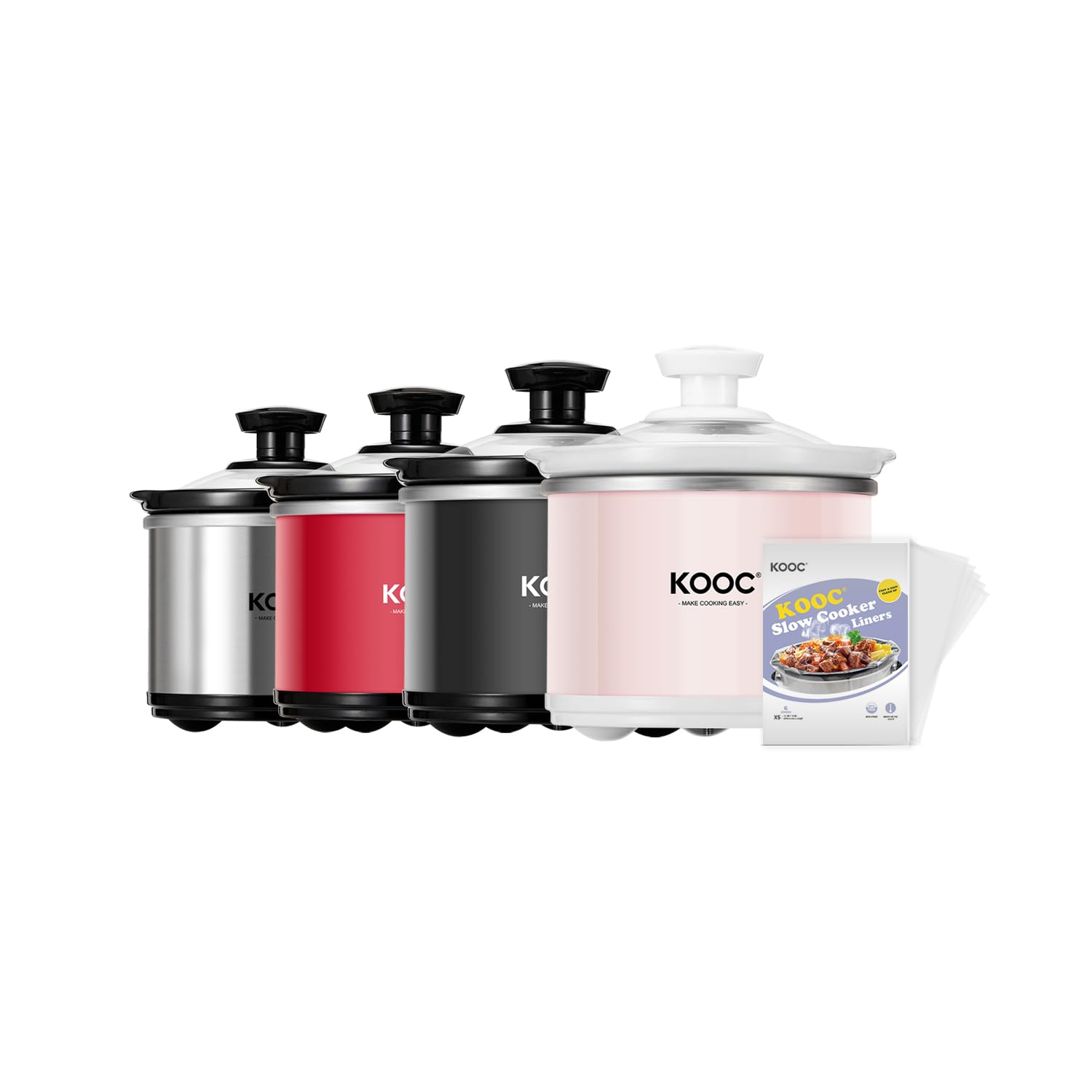 KOOC 0.65 Quart Slow Cooker in Pink