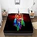 huobeibei Creative Digital 3D Drap de lit Couvre-lit protège-Matelas 135x200x30cm Bohemian 041-Black-F