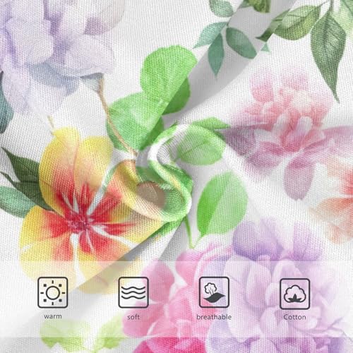 Toddler Underwear Floral 2t Cotton Panties Little Girl Durable Briefs Underpants Watercolor Flowers Pastel Pink3