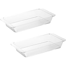 Yamazaki 10337 Microwave Safe, Interconnectable, Easy to Clean, Meal Prep, Cooking Tray, Deep, Set of 2, Clear, W 5.6 x D 10.2 x H 1.6 inches 14.2 x 25.9 x 4 cm, Tower, Dishwasher Safe, Bat, Cooking, Made in Japan