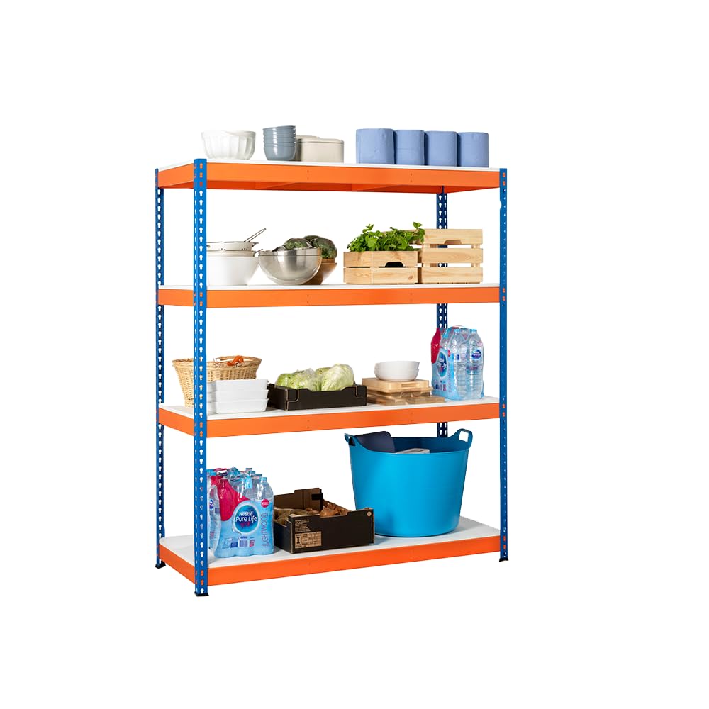 Heavy Duty Racking Melamine Shelves 4 Levels 1800mm H x 1500mm W x 450mm D