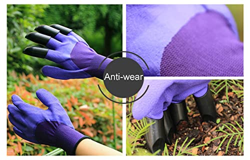 Gardening Gloves With Claws, Breathable & Waterproof Garden Gloves For Planting - Purple, 1 Pair #TOP3
